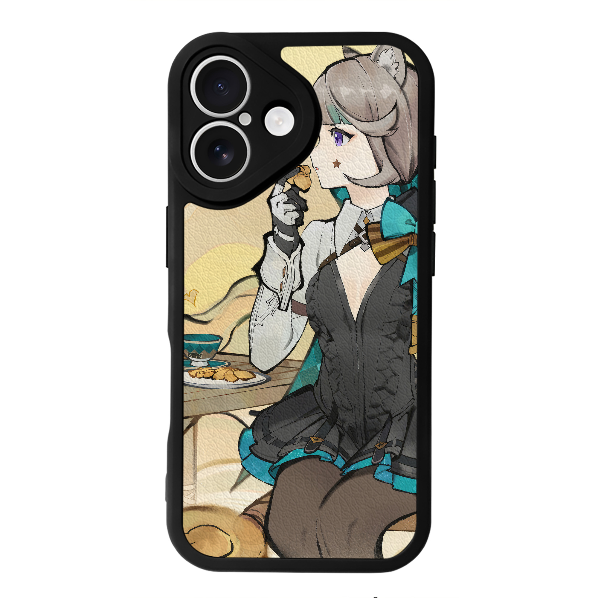げんし神 genshin 【iPhone 16シリーズ対応】シリコンスマホケース（レザー調） 材質：シリコン